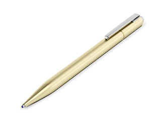 Gold pen on white background