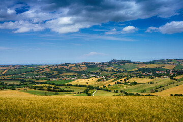 Fototapeta na wymiar Rural landscape near Santa Maria Nuova and Osimo, Marche, Italy