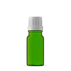 10 ml Green Glass Essential Oil Bottle. Isolated