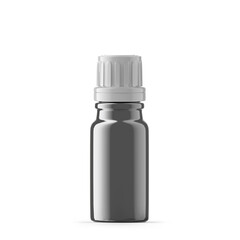 10 ml Silver Glass Essential Oil Bottle. Isolated