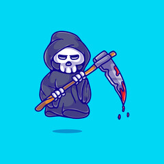 cute grim reaper illustration