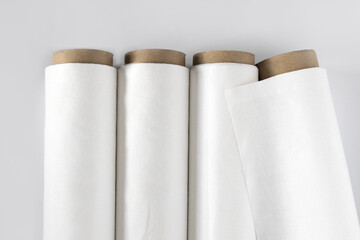 White cotton Fabric Rolls Mockup	
