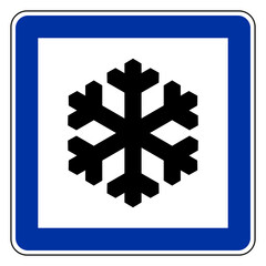 Obraz premium Schneeflocke und Schild