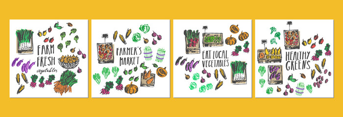 Vegetable market background with lettering