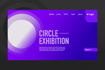 Colorful modern abstract background template landscape website mobile simple social media circle light white purple  gradient color design