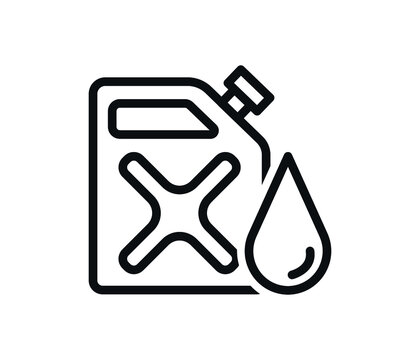 oil icon on white background. Gas can or Car oil vector sign.
