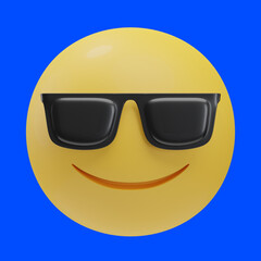 cool face emoji 3d illustration