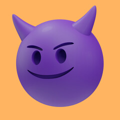 devil face emoji 3d illustration