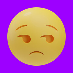 frown face emoji 3d illustration