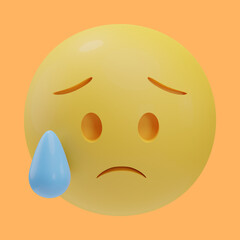 Obraz premium sad face emoji 3d illustration