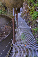 footbridges installed on the footpath of the Pasarelas del Genal in Jubrique, Malaga. Spain