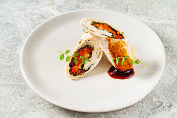stuffed chicken on the Christmas table