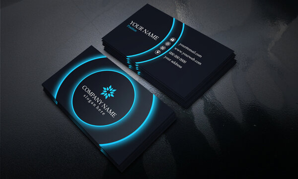 Black and blue color Modern Business Card
