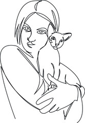 girl with a cat