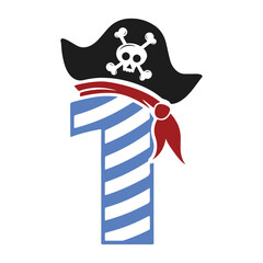Pirates Birthday Number 1 Monogram design Pirates  one 
