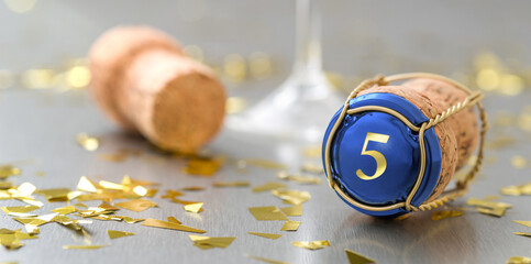 Champagne cap with the Number 5