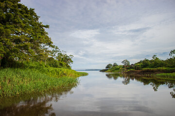 Exit from the Tahuayo river to the great Amazon river
