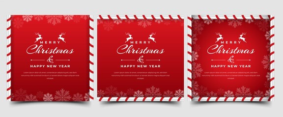 Set of Christmas square banner template design. Usable for social media post, banner, and web.