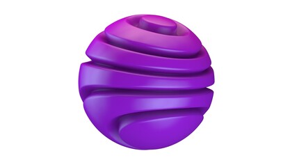 3d rendering of an abstract purple sphere with a wavy surface. The sphere is isolated on a white background.