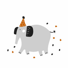 Vector illustration.Colorful cute elephant for design