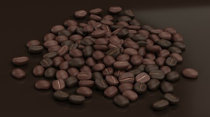 Realistic 3D Render of Coffee Beans