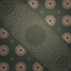 Green Indian Brown Pattern Brochure is ready for print.