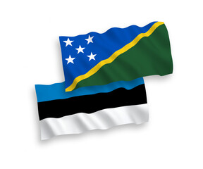 Flags of Solomon Islands and Estonia on a white background