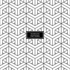 Black and white seamless geometric pattern background