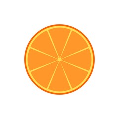 Vector illustration slice of orange isolated on white