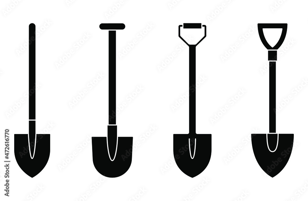 Wall mural shovel icon. shovel for digging and construction. set of shovels. hand tool icon. vector illustratio