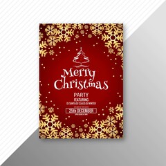 Merry Christmas greeting card brochure template design