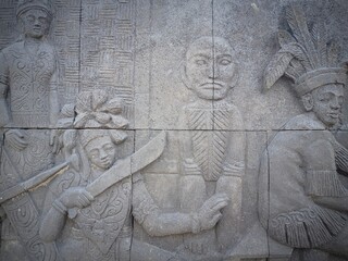 wall relief in city park