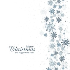 Winter background with snowflakes merry christmas card design