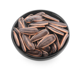 Healthy sun-flower seeds on a white background