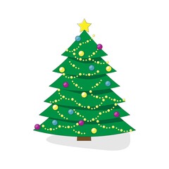 Christmas tree on white background.