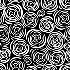 abstract floral black and white pattern