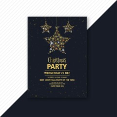 christmas party invitation flyer template design