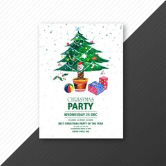 green christmas tree with christmas party festival brochure design