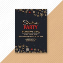 christmas party event flyer design template vector