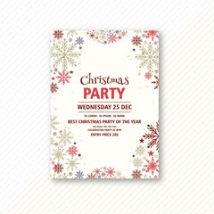 christmas party event flyer design template vector