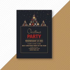decorative christmas party flyer with creative snowflakes