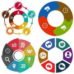 Business infographics. Set of pie chart	