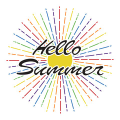 vector hello summer background. lettering design