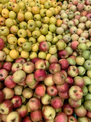 lots of ripe sweet apples for food as a background