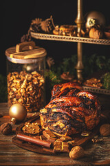 Delicious fluffy bread with chocolate