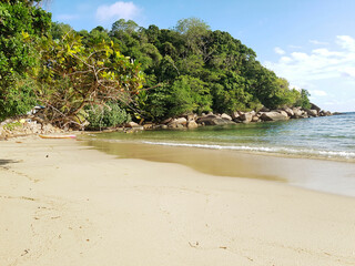 Anse petite in Praslin Seychelles a Beautiful clean sunny beach