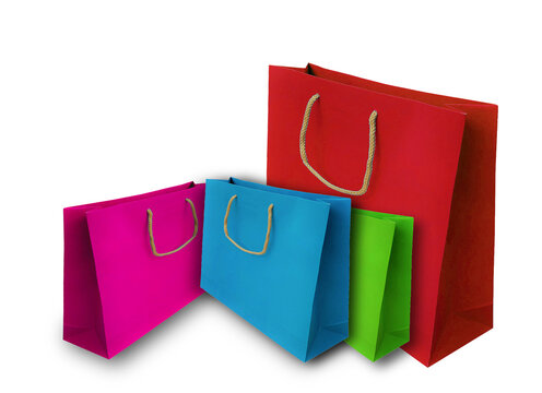 Colorful shopping bag isolated on white