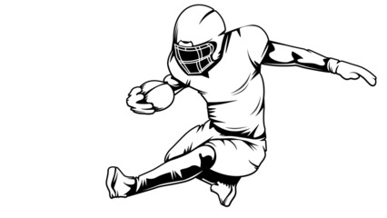 American football player. Quarterback isolated on white. Super bowl sport theme vector illustration.