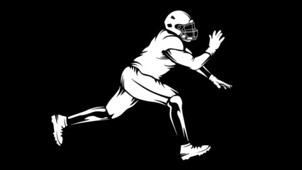 Obraz na płótnie Canvas American football player. Quarterback isolated on white. Super bowl sport theme vector illustration.