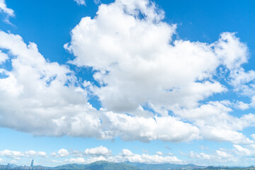 Blue sky and white clouds on a sunny day